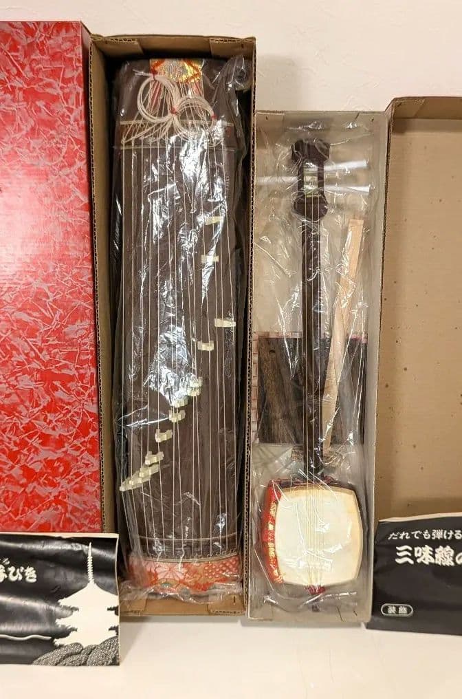 伝統工芸 ミニチュア 三味線 琴 和楽器 弦楽器 置物 オブジェ 昭和 レトロ