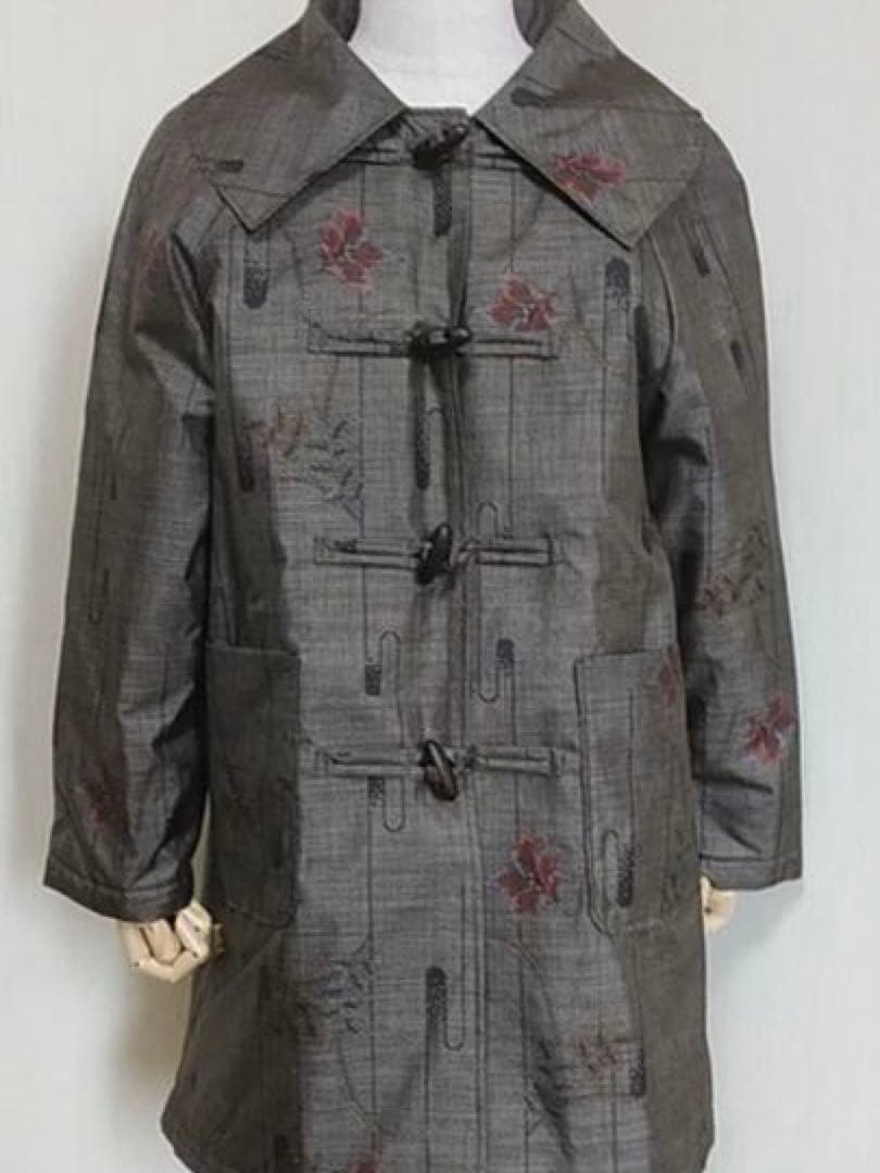 ☆ 大島紬リメイクコート（ダッフルスタイル）☆