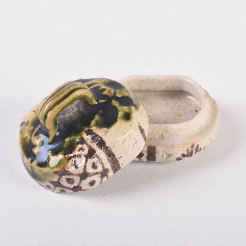 茶道具 織部焼 山口錠鉄作 香合 時代箱 V 8373 - メルカリ