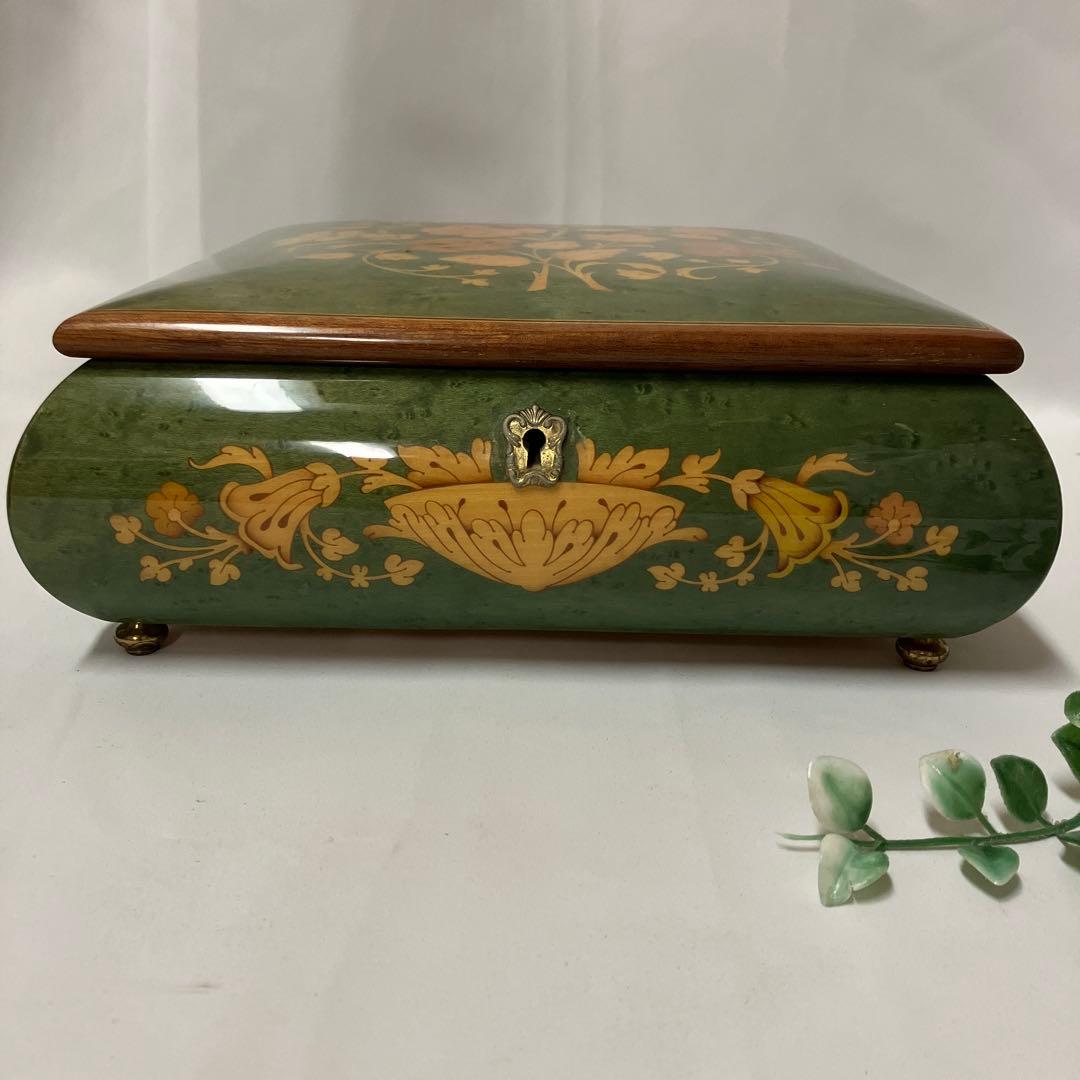 イタリア製 象嵌 ジュエリーボックス鍵付 大きいサイズ インテリア