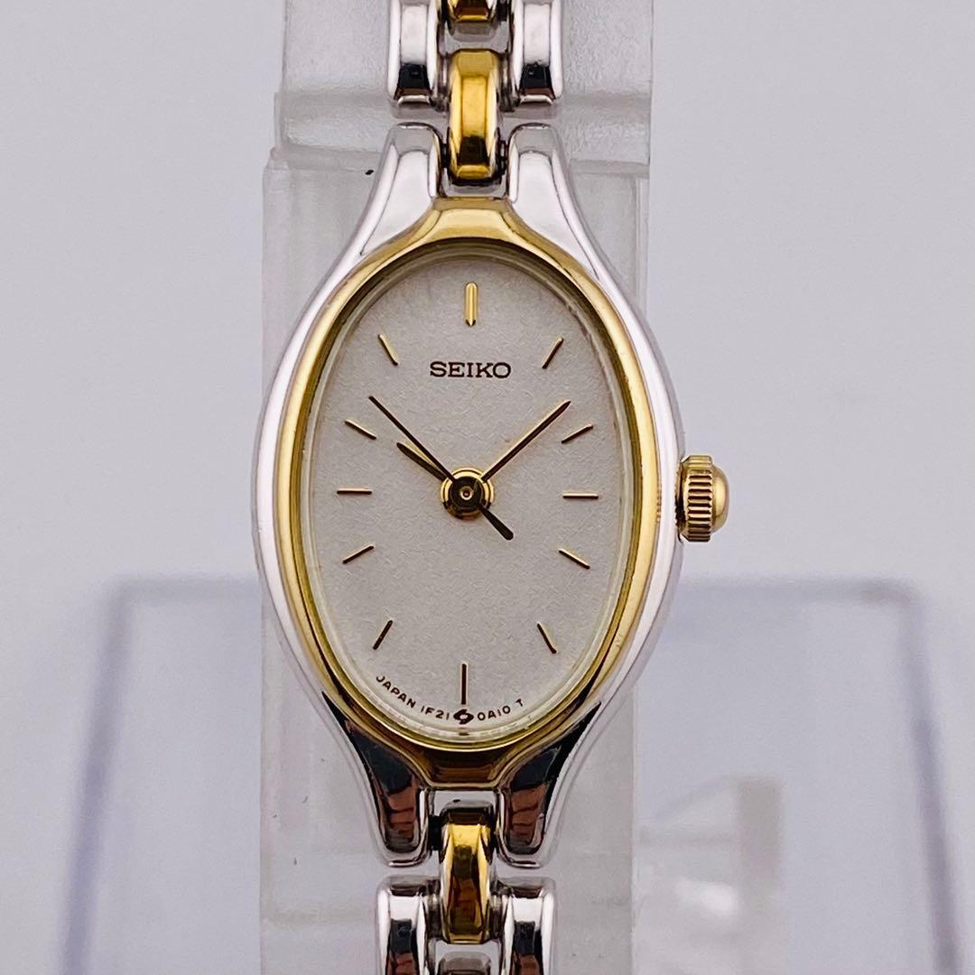 新品電池 SEIKO 腕時計 レディース オーバル 1F21-5A00 シルバー