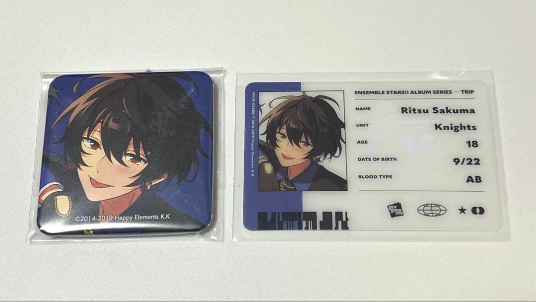 あんスタ 朔間凛月 Knights TRIP スクエア缶バッジ ID風カード - メルカリ