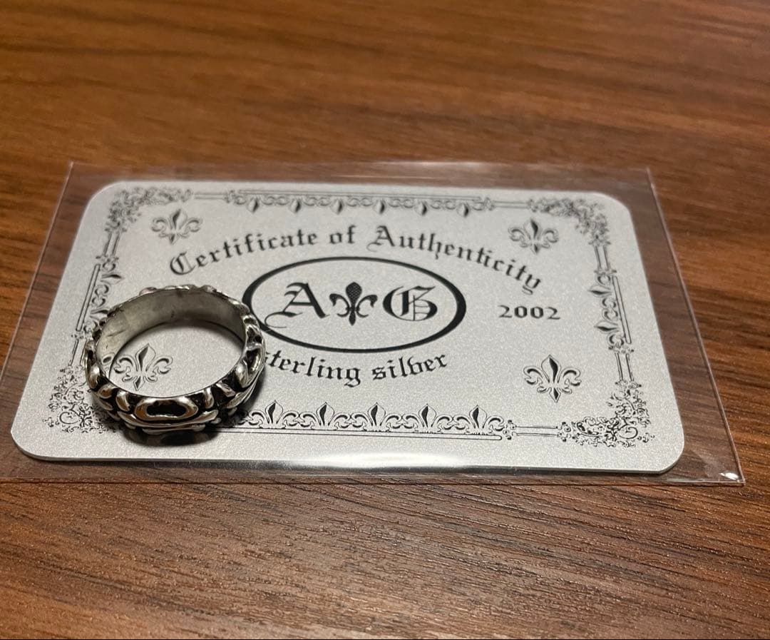 a120906 A&G フレアバンドリング リング 認証書付き A&G エーアンドジー フレアバンド リング シルバー系 19.5号【中古