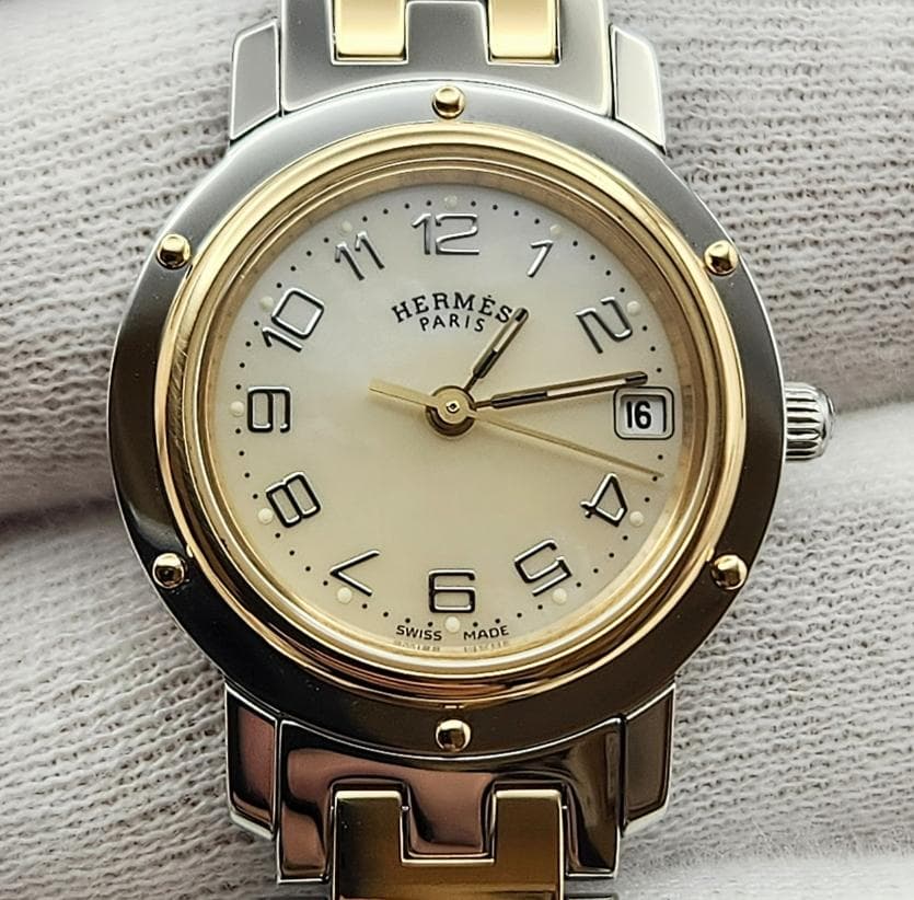 HERMES　CL4.220　エルメス　クリッパー　 Whiteシェル 保証書付