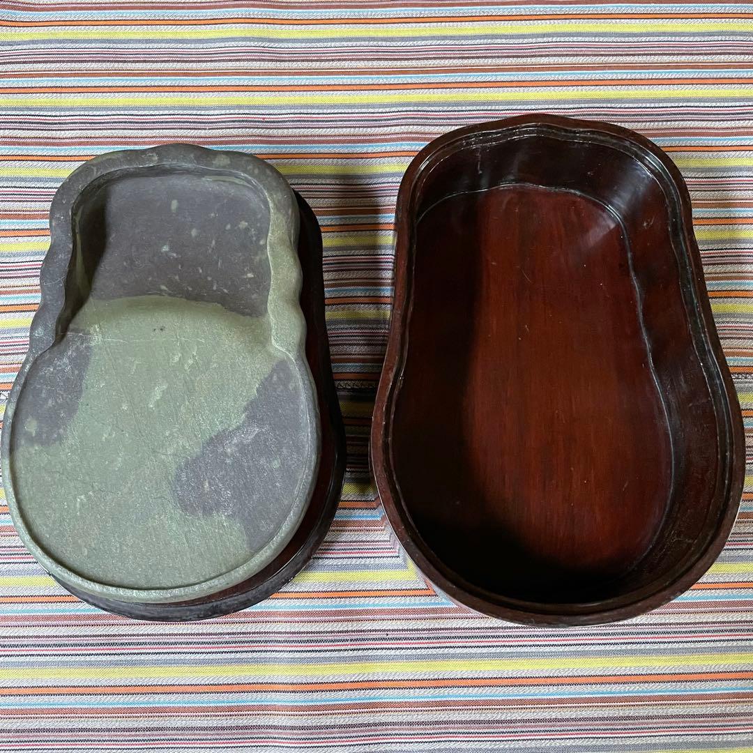 お値下げ★硯① 箱入硯 ひょうたん 硯 書道具 すずり 書道 文房四宝 呉竹 ぼくちすずり 4.5平 書道用硯 習字用硯 硯 墨地 両面硯 小学生硯