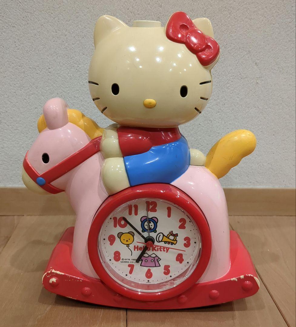 【GW限定値下】ハローキティ　木馬　目覚まし時計　Kitty【ジャンク】