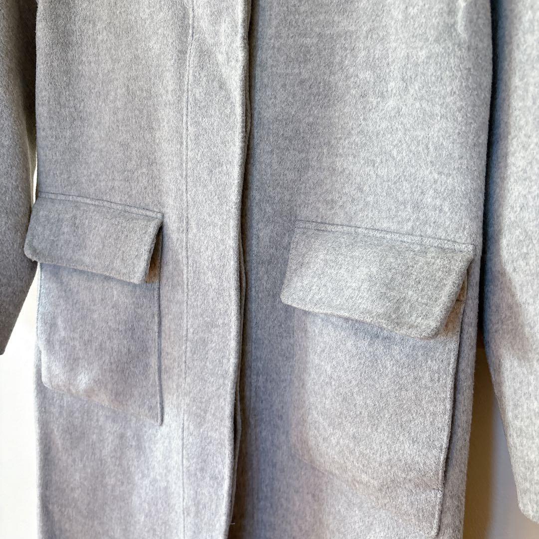 美品✨Theory カシミヤ混ダッフルコート ダブルフェイス グレー S