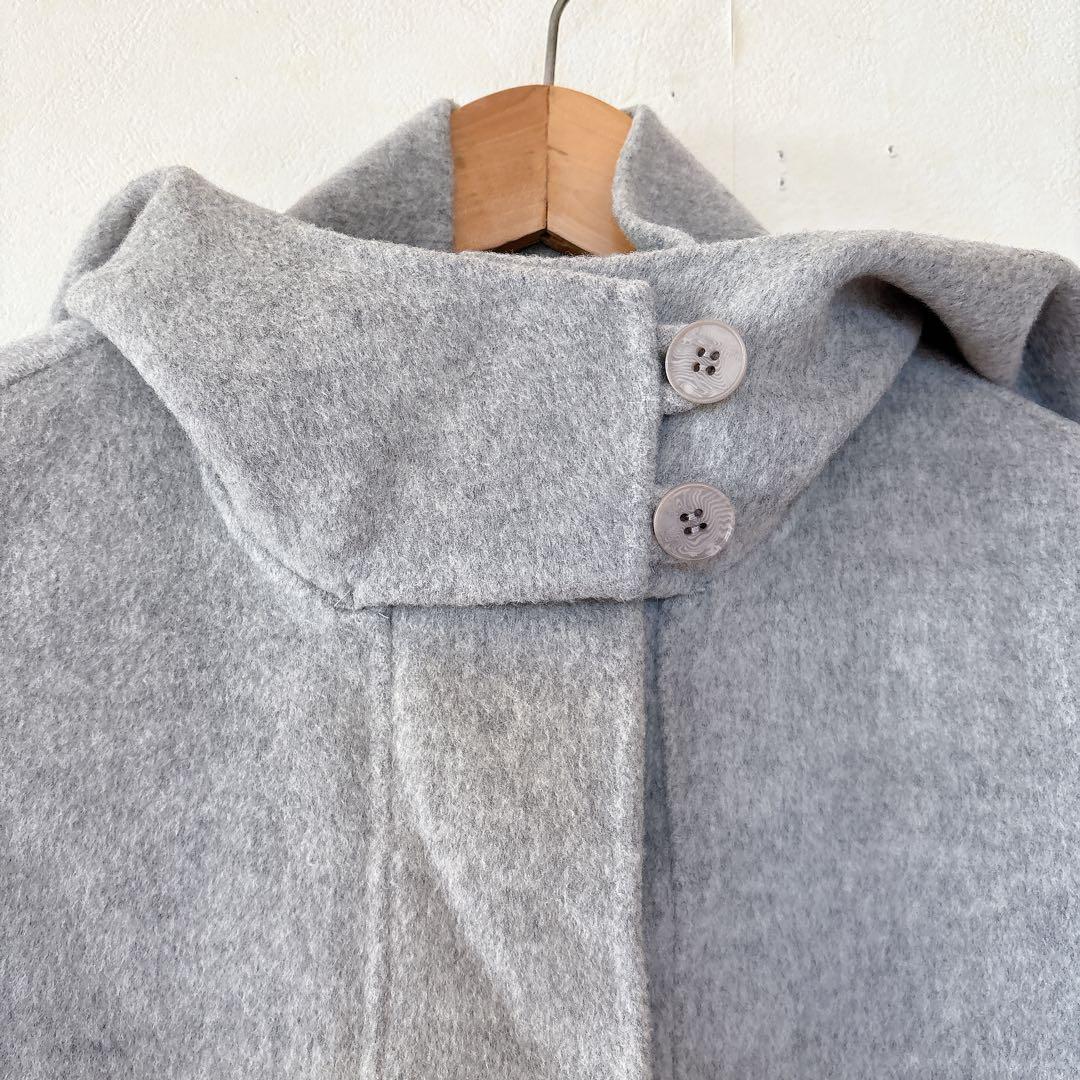 美品✨Theory カシミヤ混ダッフルコート ダブルフェイス グレー S