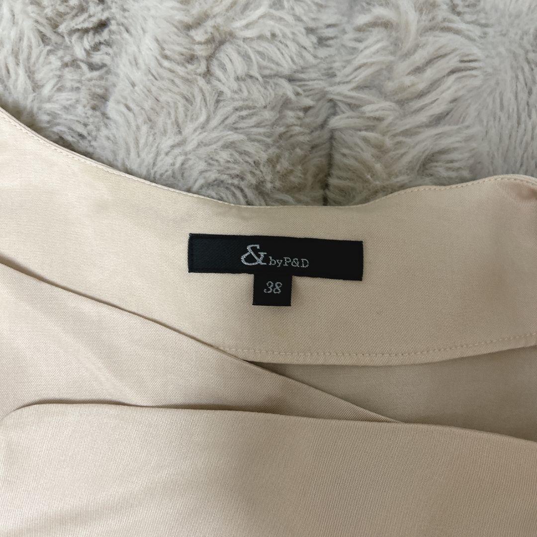 &by P&D ベージュ ドレープブラウス 38 ピンキーアンドダイアン M