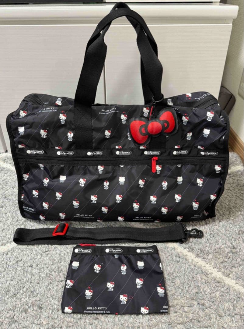 レスポートサック　サンリオ キティ ボストンバッグ ポーチ付き