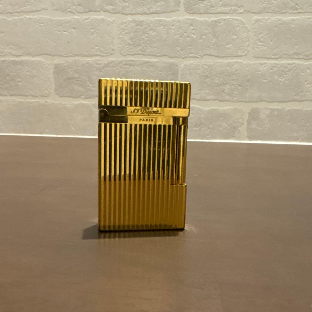 S.T. Dupont デュポン ライン2 ガスライター ゴールド 縦ライン
