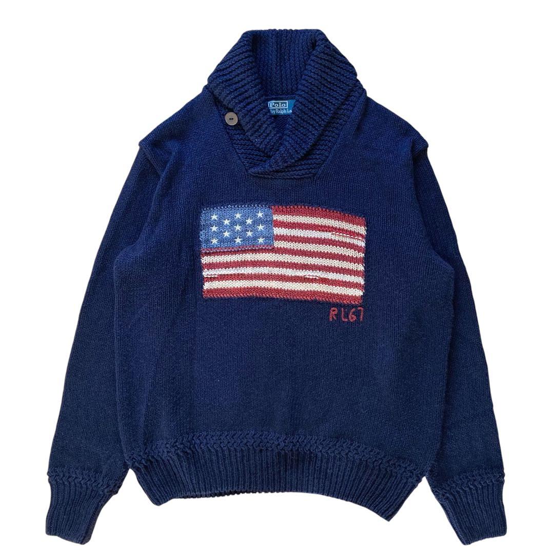 Polo Ralph Lauren 67 星条旗 ニットセーター ネイビー M - メルカリ