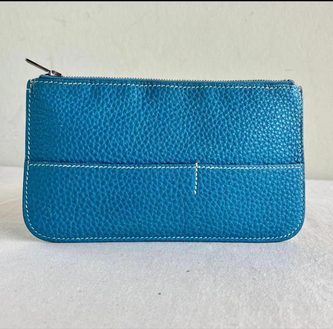 小物 Vintage Hermes Dogon Coin Purse Sky Blue