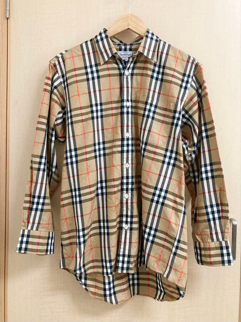 バーバリーズ 日本製 長袖 綿 シャツ ノバチェック シャドーホース 90s
