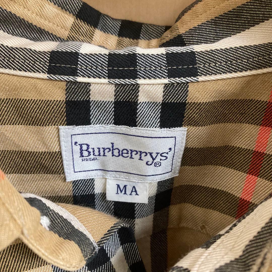 バーバリーズ 日本製 長袖 綿 シャツ ノバチェック シャドーホース 90s