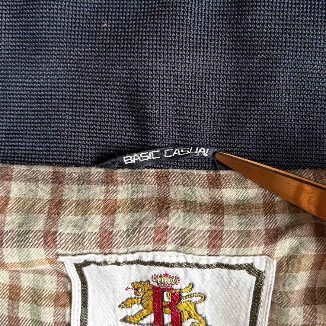 90s vintage】ハリントンジャケット 裏地チェック 短丈 茄子紺 - メルカリ