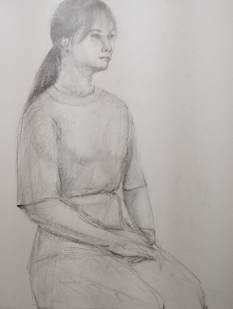 『女性』人物の鉛筆画 A2相当