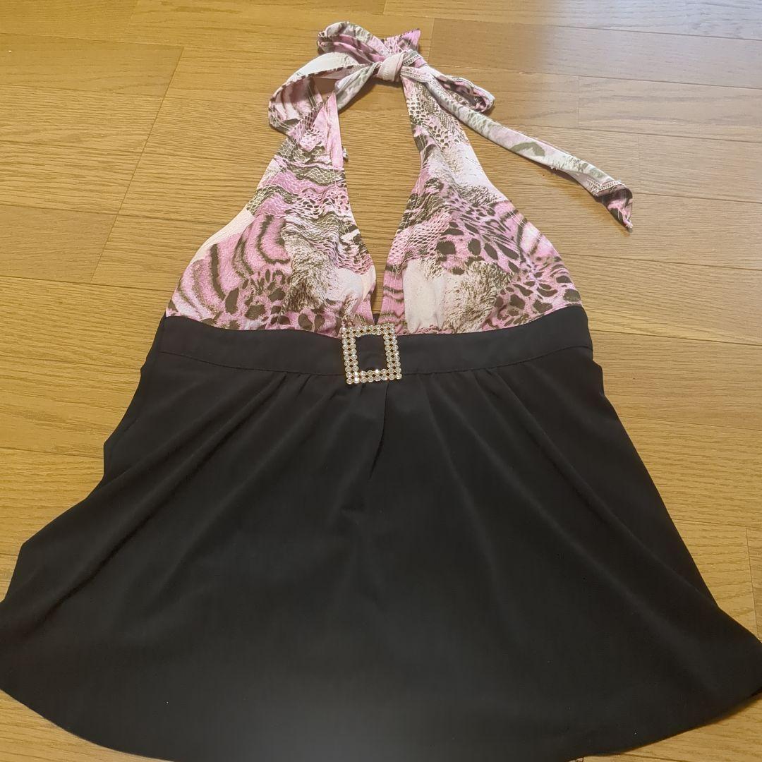 MARS動物柄ビジュー付きハルターキャミソール