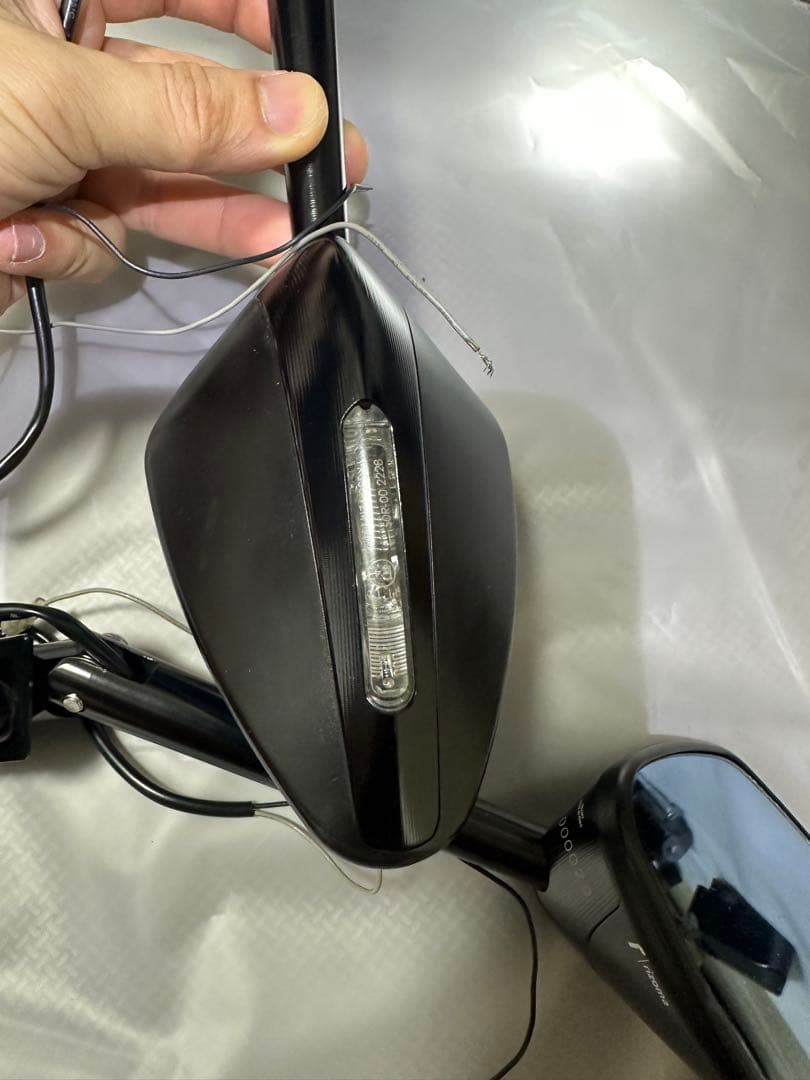 Rizoma ブラックバイクミラー LEDウィンカー付き 2個セット