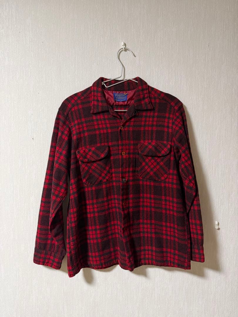 ペンドルトン 50s PENDLETON - 50s ペンドルトン ボードシャツ/ウールシャツ M ブルー