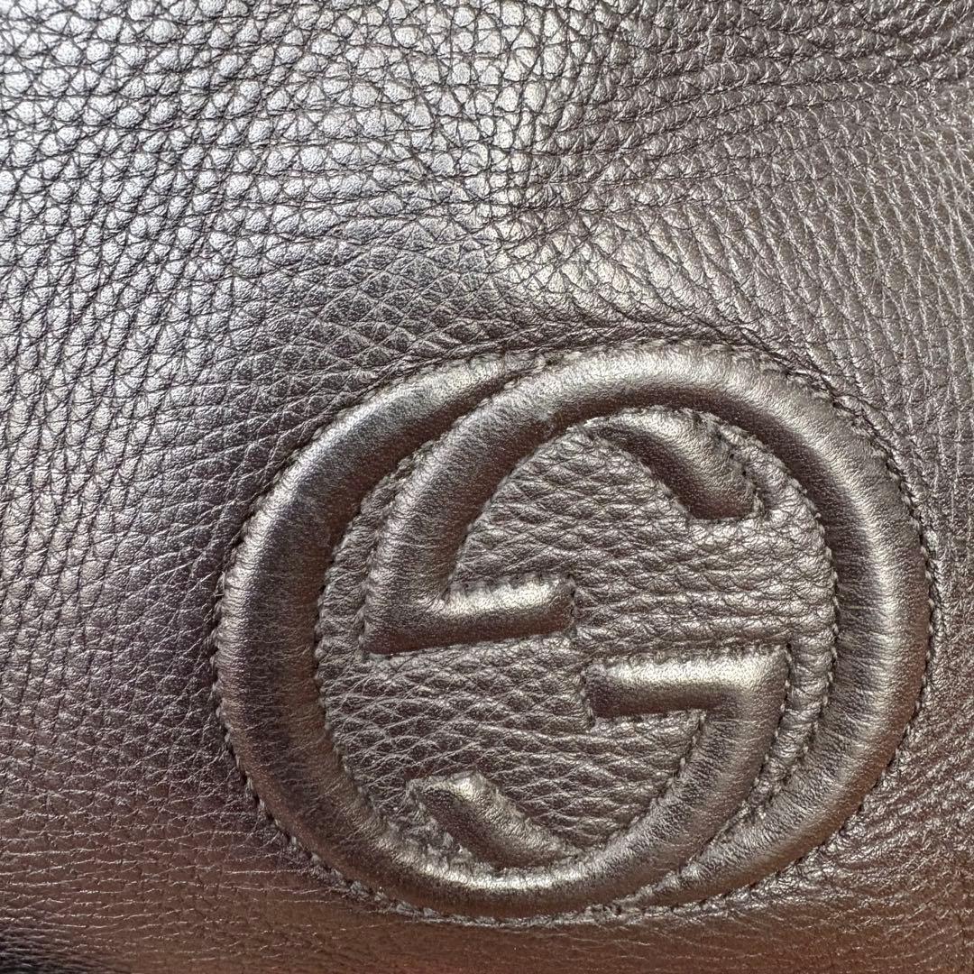 グッチ GUCCI ソーホー シボ革 本革2WAYビジネス 黒A4可 メンズ良品