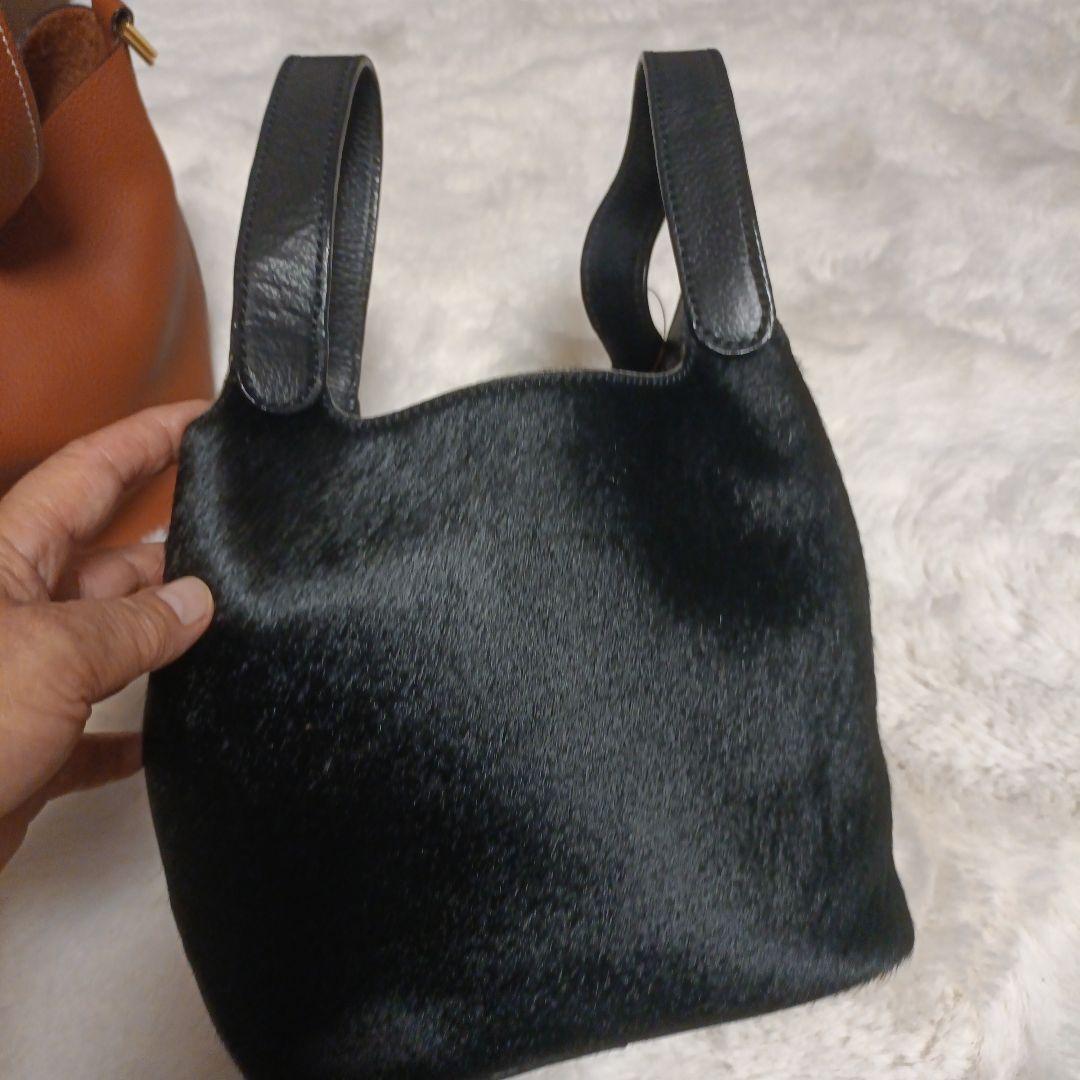 レア　ハラコ　peaks peak ブラックハンドバッグ