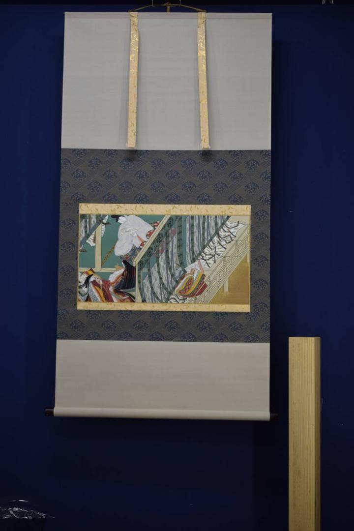 複製/作者不明/大和絵/人物出産図/横物/工芸/布袋屋掛軸HJ-326 - メルカリ