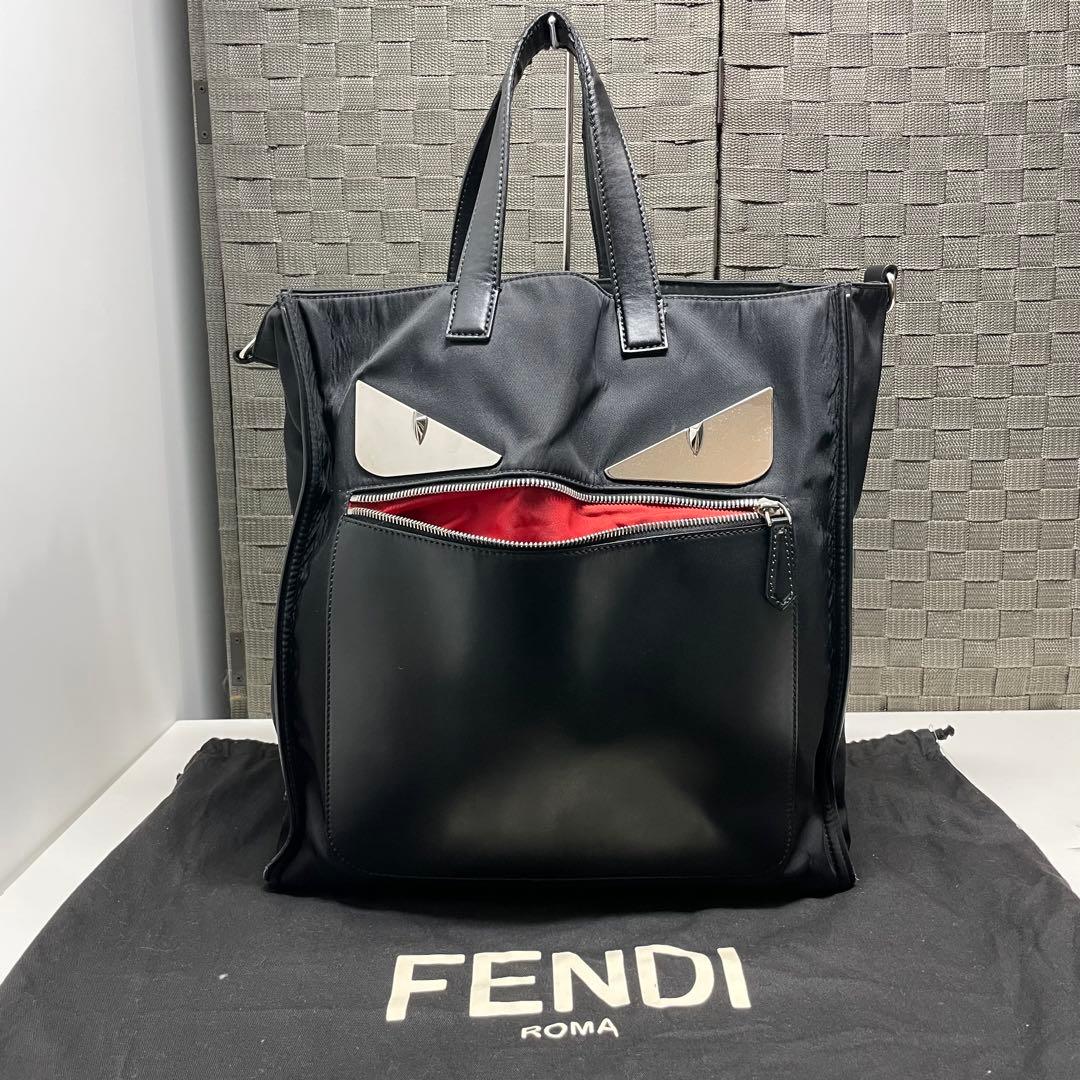 ま*a様 FENDI モンスター　バグズ　トートバッグ ブラック