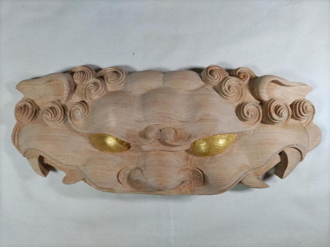 ★☆金目【獅子噛み】幅30ｃｍ、魔除け！お祭り、山車、神輿　だんぢり彫刻部材