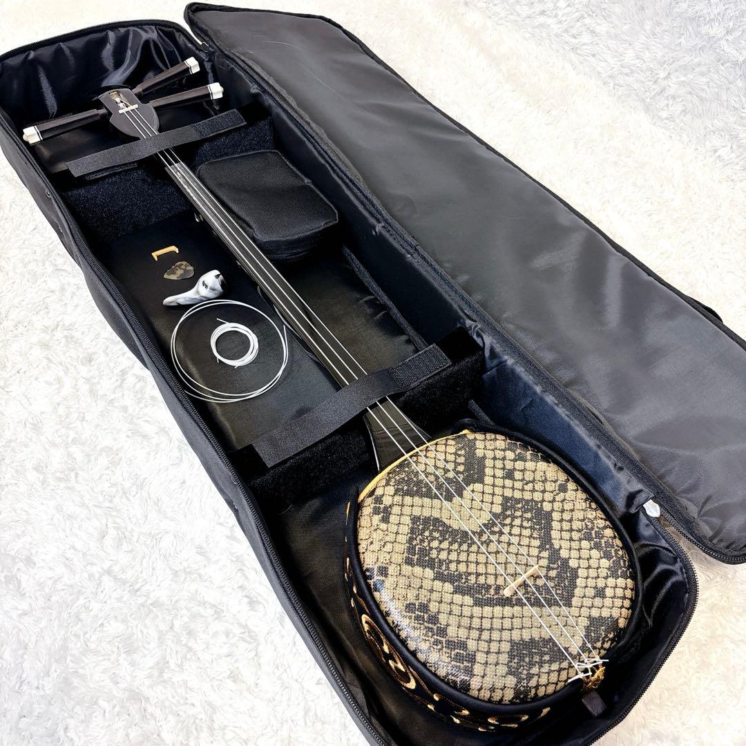 沖縄三線 ソフトケース 爪 替え弦付き 初心者 入門 弦楽器 和楽器 人工革 蛇
