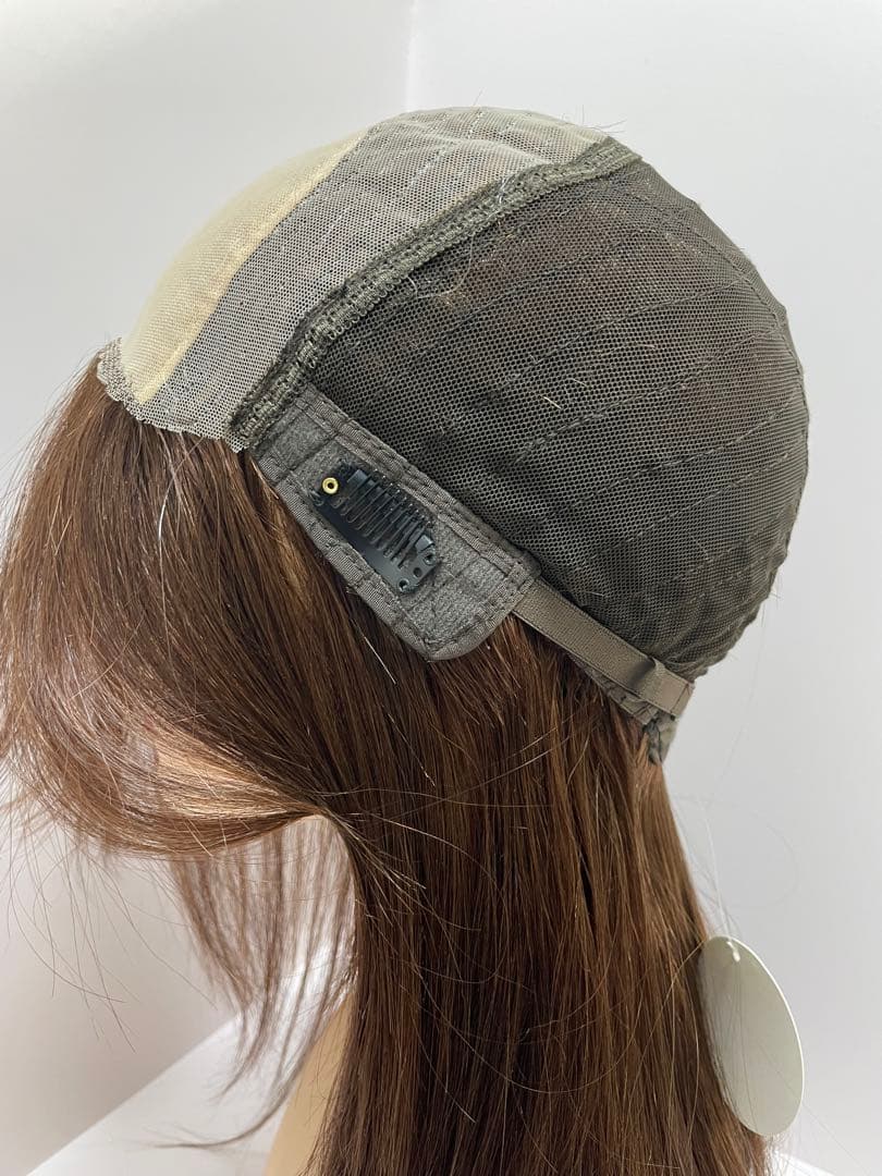 フルウィッグ人毛100%人毛ウィッグ医療ウィッグロングストレート広い