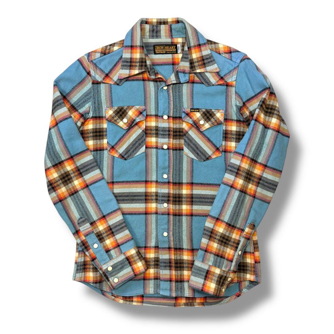 美品 IRON HEART ヘビーウェイト フランネルシャツ 長袖 シャツXS
