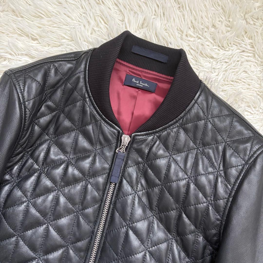 希少 XL 大きいサイズ ポールスミスジーンズ キルティングレザー