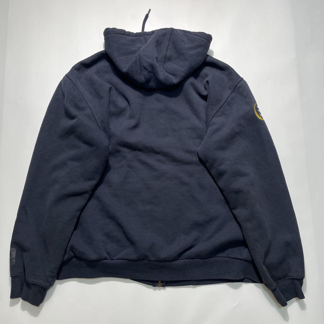 カーハート 裏サーマル ジップアップ パーカー L 紺 ダブルフェイス