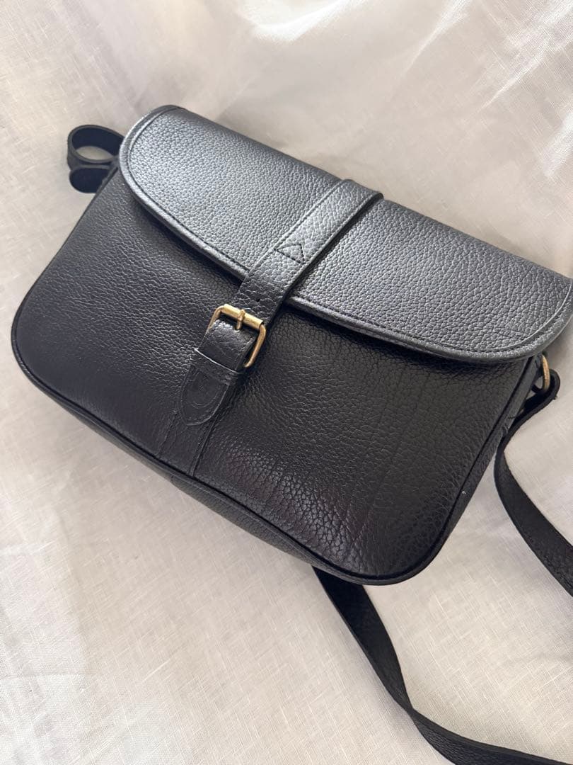 ラルフローレン黒 レザー メッセンジャーバッグ