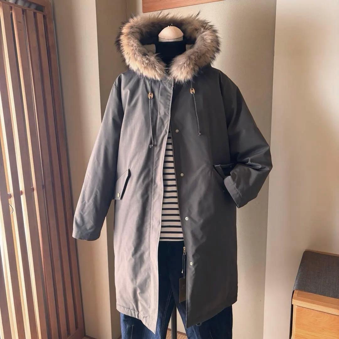 【新古品】自由区　モッズダウンコート セール】 【マガジン掲載】ファー付きモッズダウンコート(検索番号R27