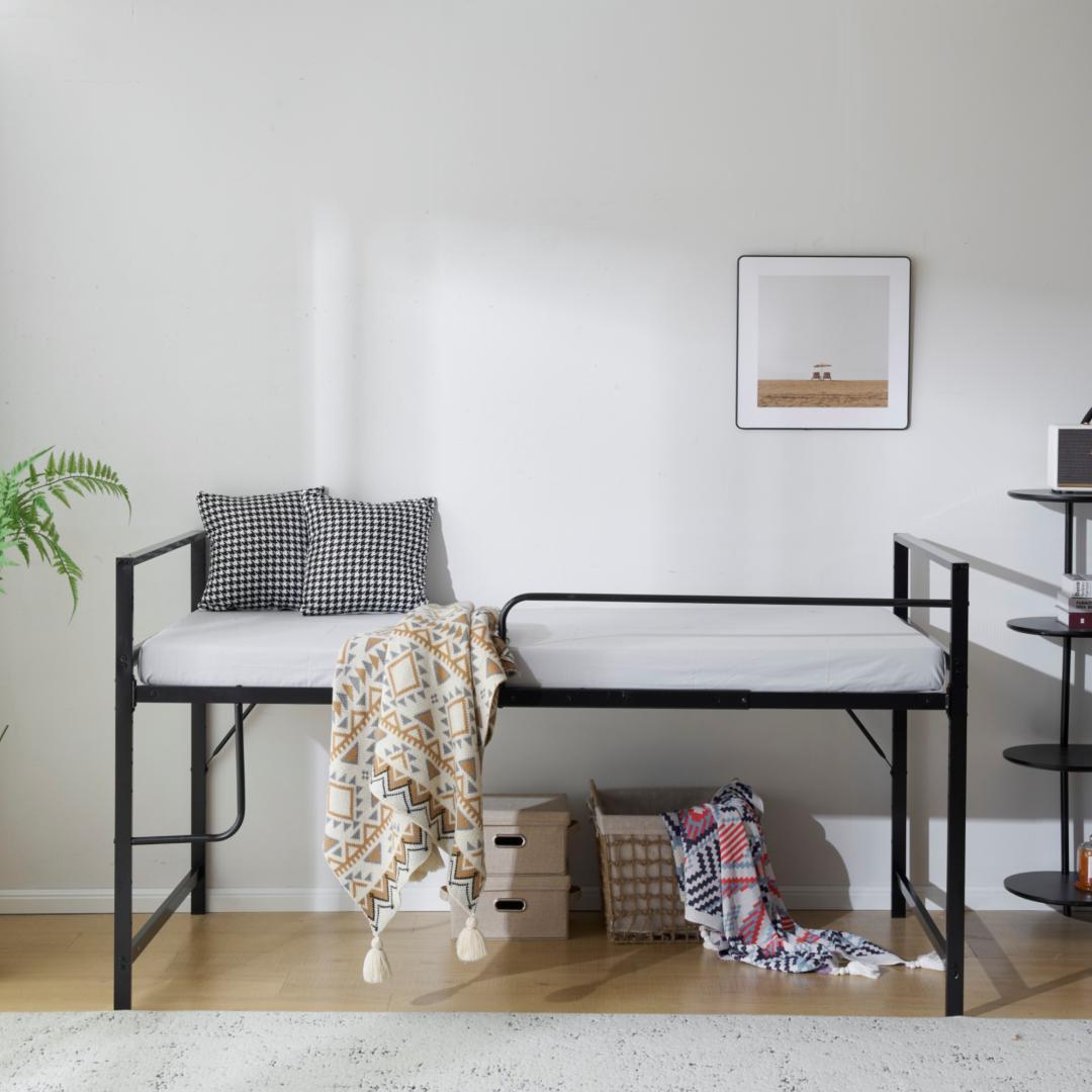 人気再入荷！ロフトベッド （S）収納 一人暮らし【高さ調整出来る】　BLACK