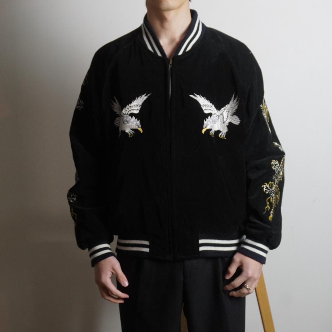 JUNGLE STORM ブラック スカジャン 刺繍 /QW160