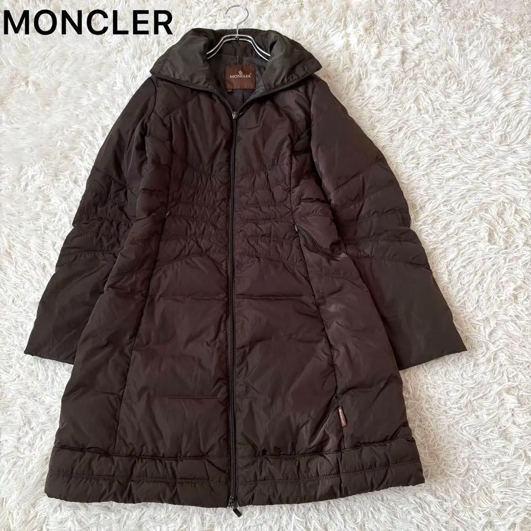 モンクレール ダウンジャケット 茶タグ ロングコート ダークブラウン M