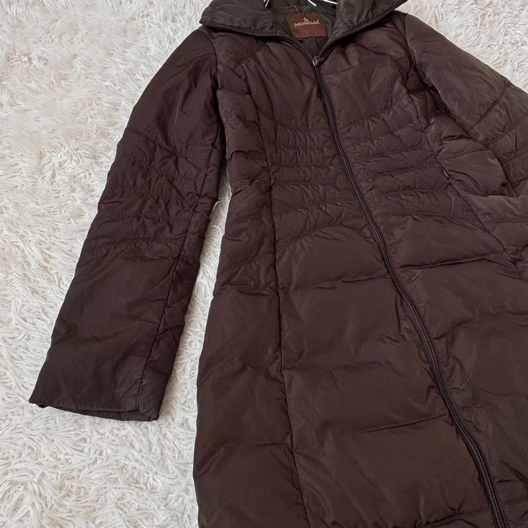 モンクレール ダウンジャケット 茶タグ ロングコート ダークブラウン M