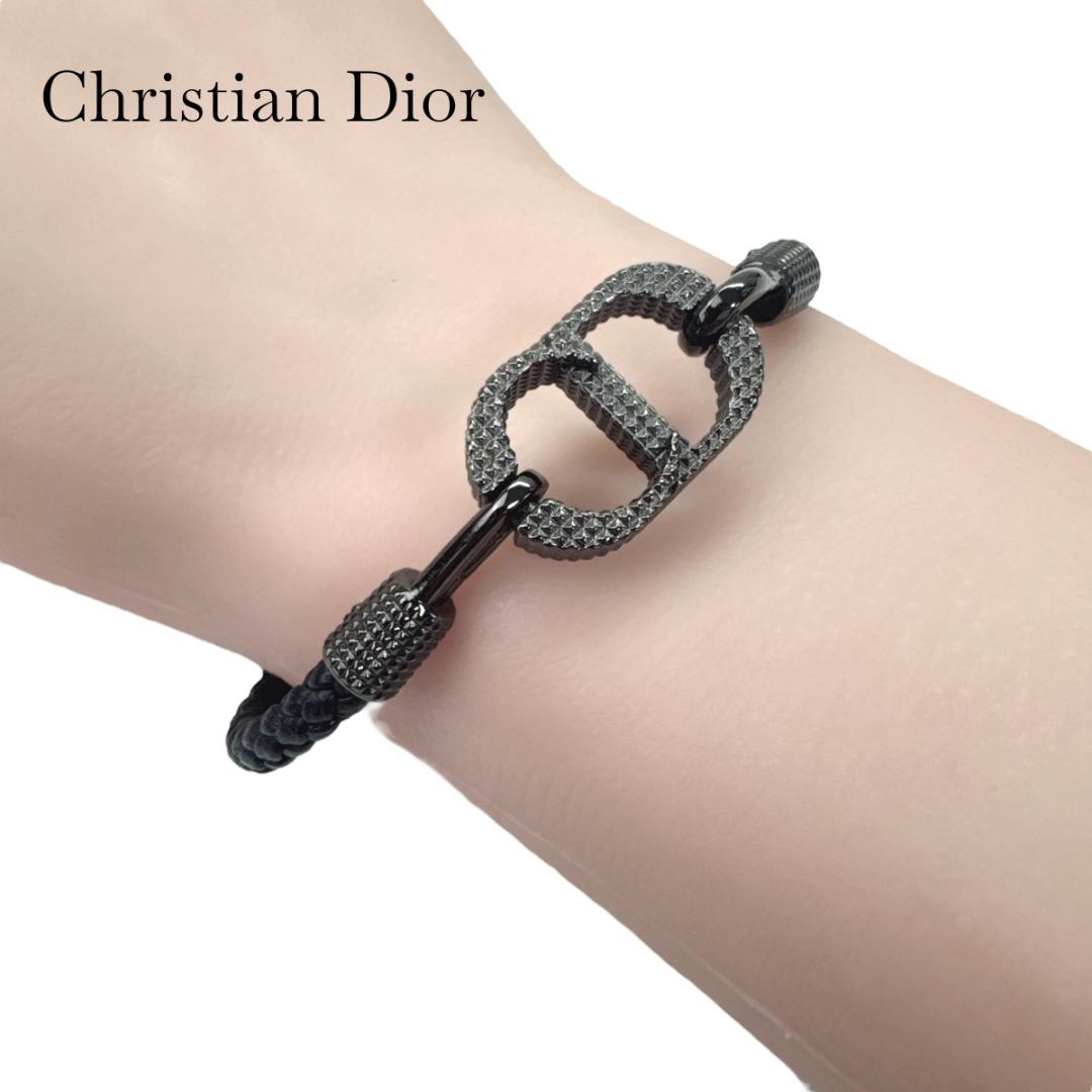 Dior ディオール CD Icon ブレイドレザー ブレスレット ブラック
