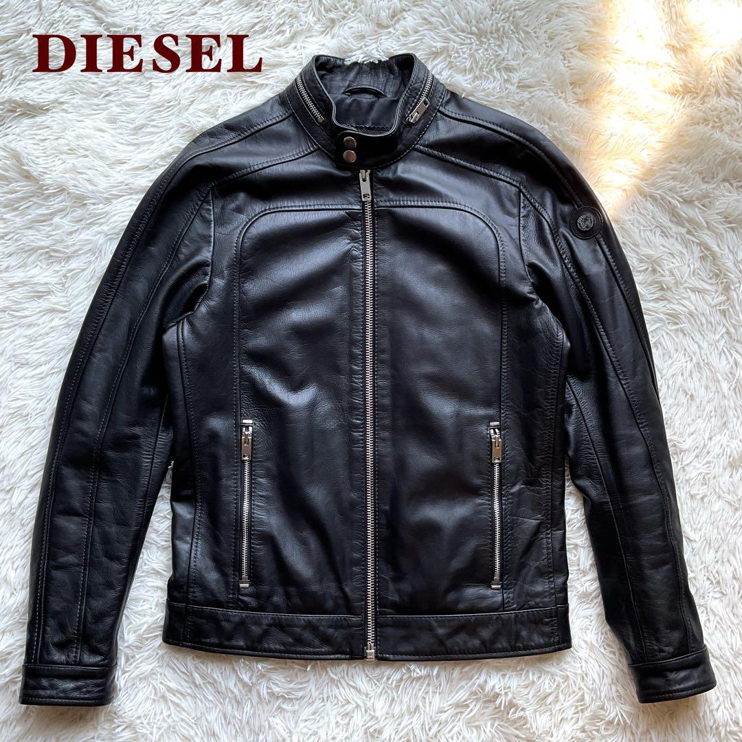 美品✨DIESEL レザージャケット　シングルライダース　ブラック ディーゼル DIESEL シングルライダースジャケット （BLACK）L-CASE-KA