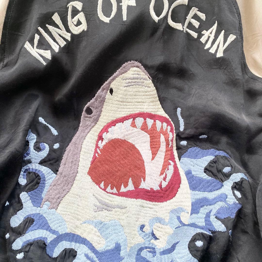 HOUSTON 鮫刺繍 スカジャン ヒューストン サメ スーベニア レーヨン