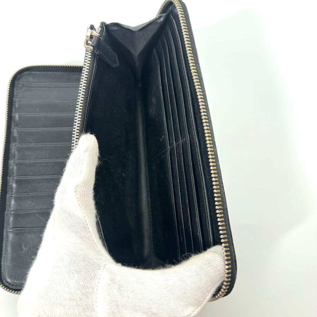 バーバリー ラウンドファスナー 長財布 オーガナイザー グラフティ 黒