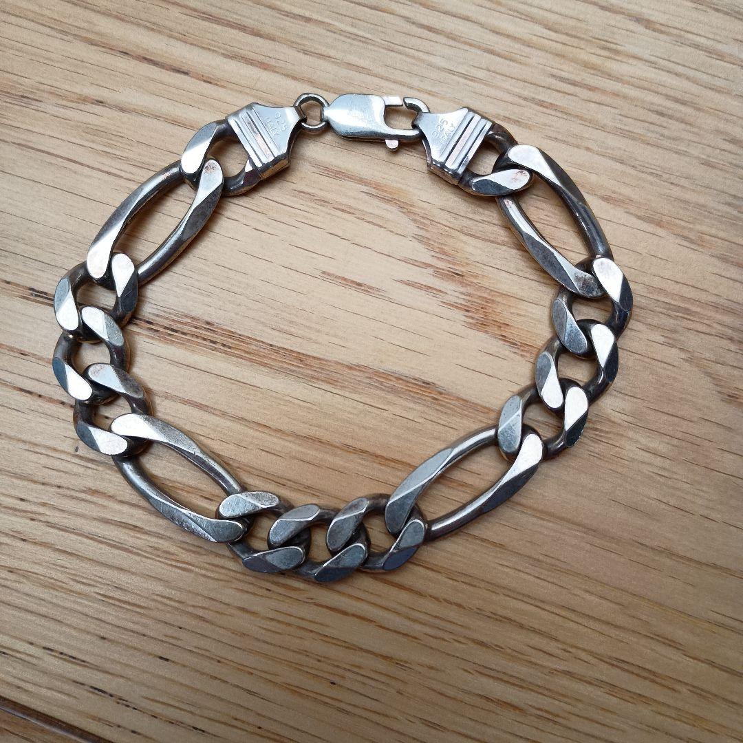 シルバー925 リンクチェーンブレスレット 約20cmの通販はau PAY