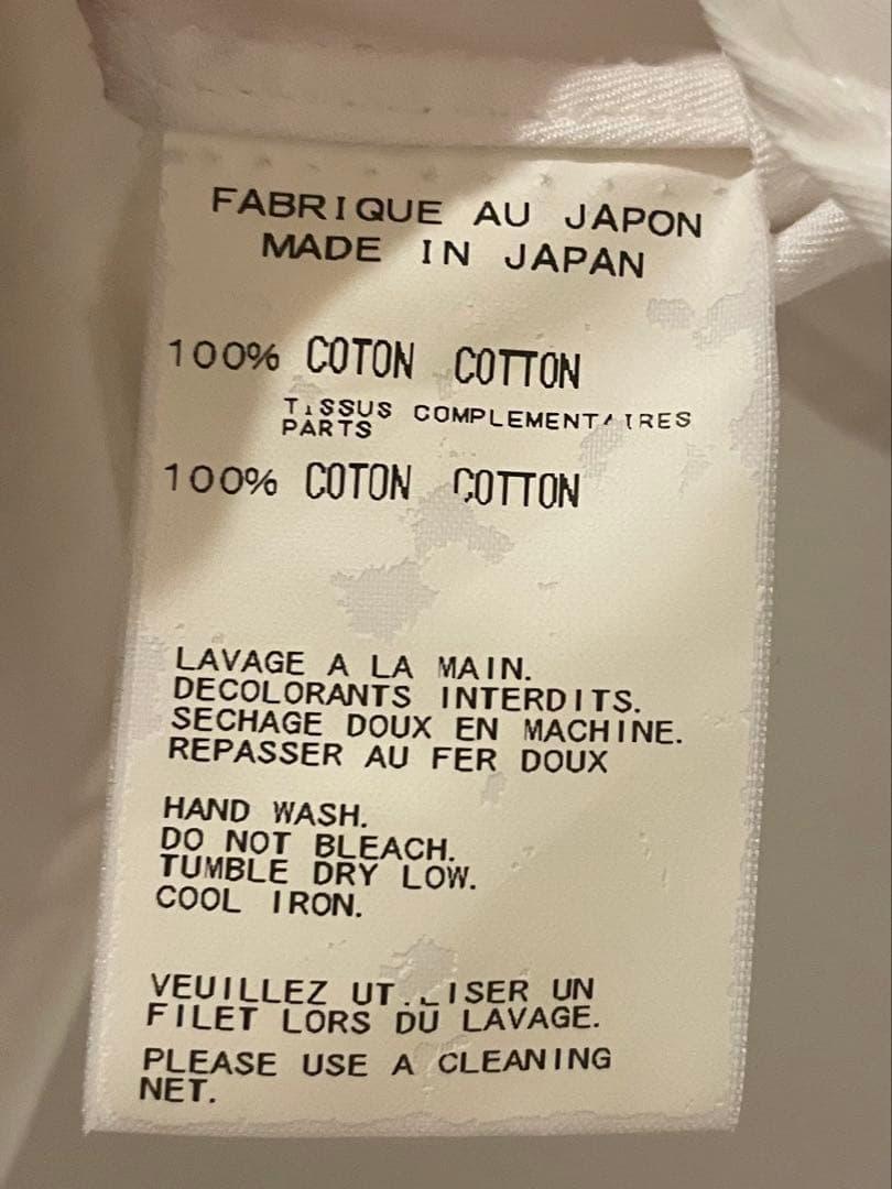 本日限定ヨウジヤマモト プールオム 長袖シャツ L 襟裏黒 オキシ洗浄