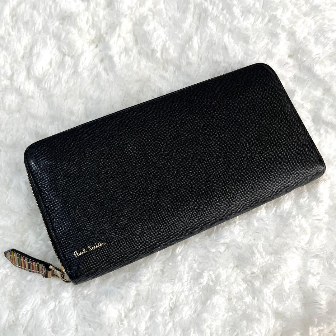 ポールスミス 長財布 ジップストローグレイン2 ブラック