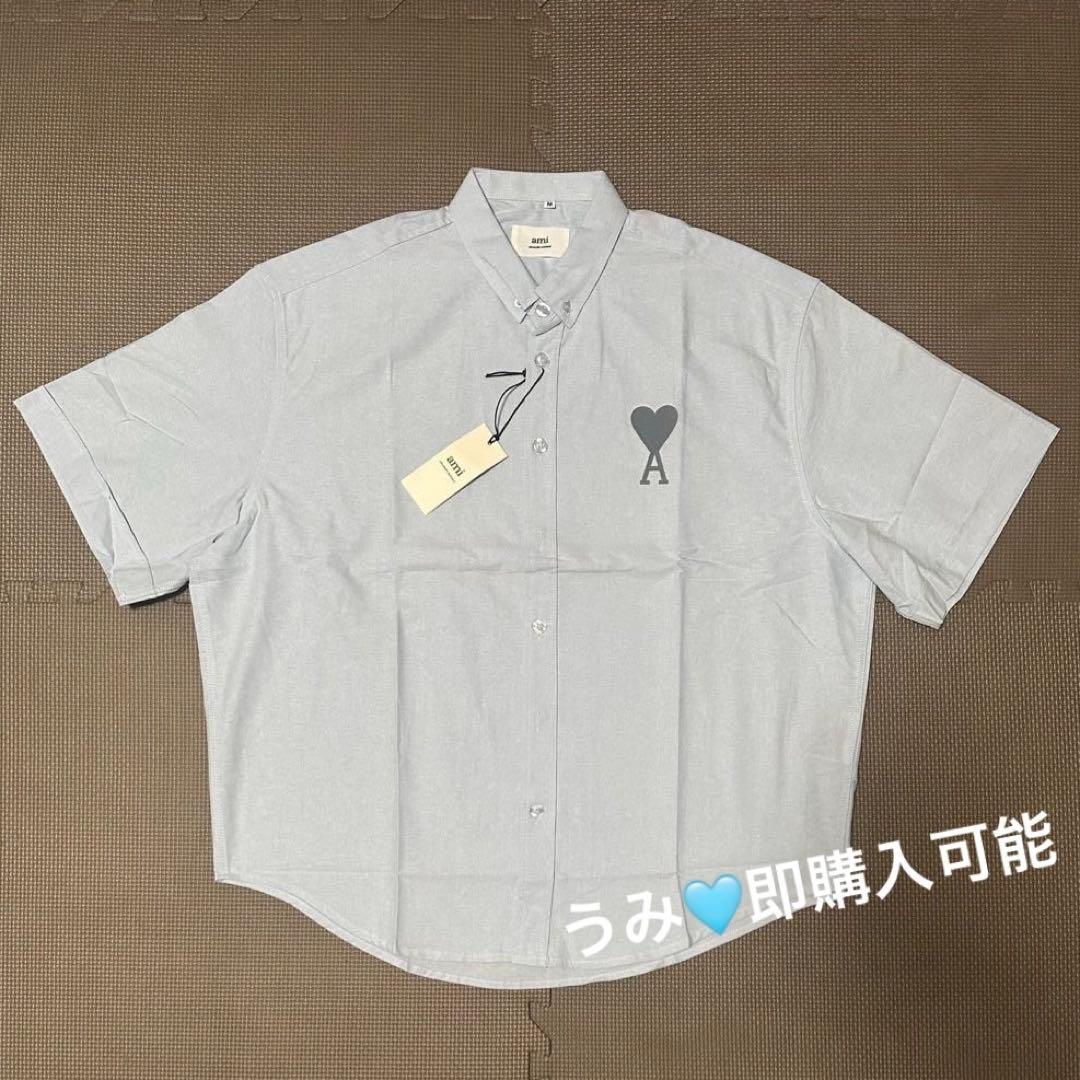 AMI PARIS 半袖シャツ ライトブルー AMI Paris メンズライトブルーポリエステルシャツ (アパレル,シャツ