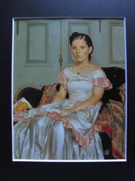 小磯良平、【肖像】、希少な大判額装用画集より、美品、新品額装付