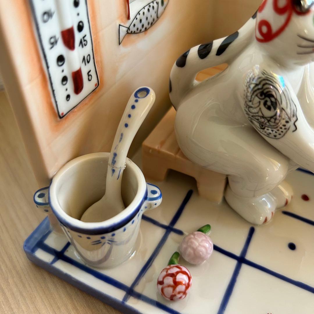 スプーン補修跡あり】Villeroy&Boch ビレロイボッホ サウナ 猫